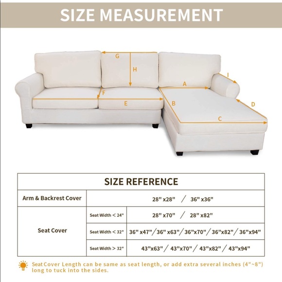 Easy Going Plush Sectional Sofa Cover 1 piece - Picture 6 of 8